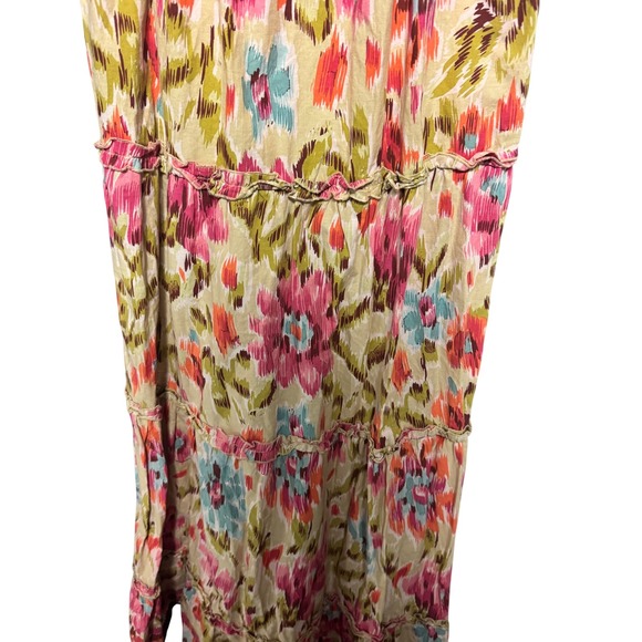 House of Harlow 1960 Zoey Smocked Floral Maxi‎ Dress Flutter Sleeve Boho Size S - Picture 12 of 16